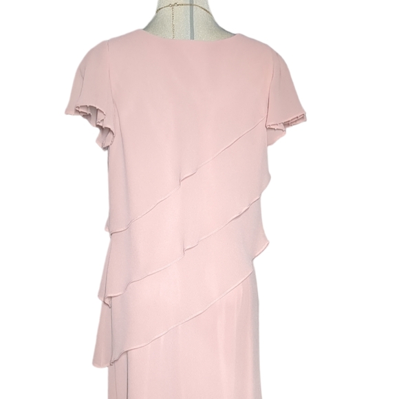 TRADITION  Pink Embellished Trimmed Ruffles  Formal Maxi Dress Size 12 - Picture 12 of 15